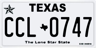 TX license plate CCL0747