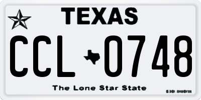 TX license plate CCL0748