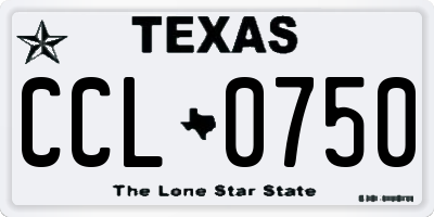 TX license plate CCL0750