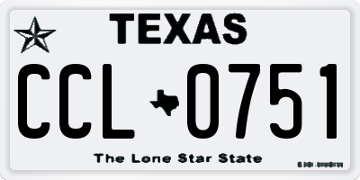 TX license plate CCL0751