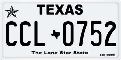 TX license plate CCL0752