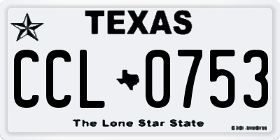 TX license plate CCL0753