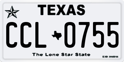 TX license plate CCL0755