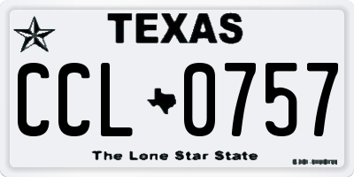 TX license plate CCL0757