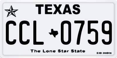 TX license plate CCL0759