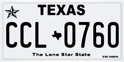TX license plate CCL0760