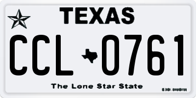 TX license plate CCL0761