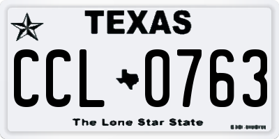 TX license plate CCL0763
