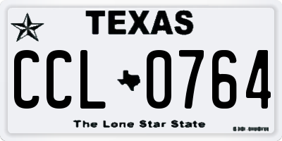 TX license plate CCL0764