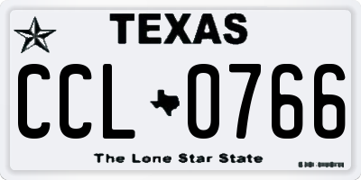 TX license plate CCL0766