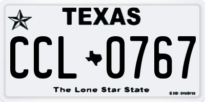 TX license plate CCL0767