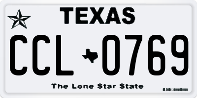TX license plate CCL0769