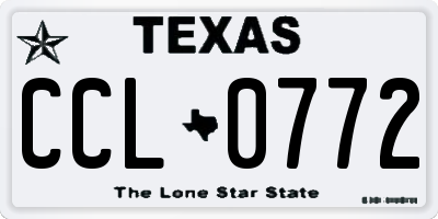 TX license plate CCL0772