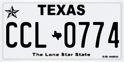TX license plate CCL0774