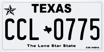 TX license plate CCL0775