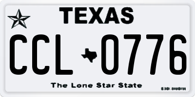 TX license plate CCL0776