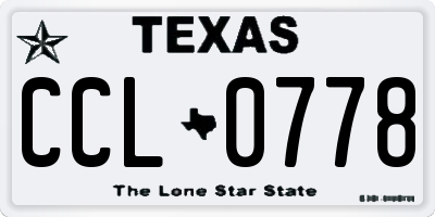 TX license plate CCL0778