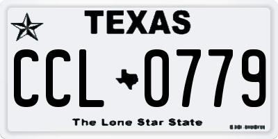 TX license plate CCL0779