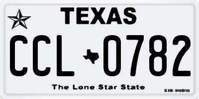 TX license plate CCL0782