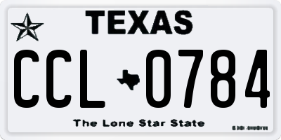 TX license plate CCL0784