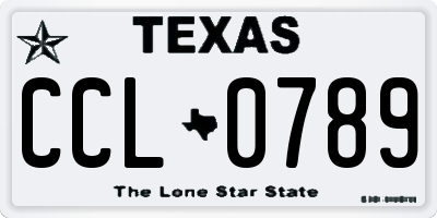 TX license plate CCL0789