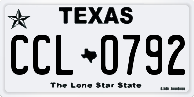 TX license plate CCL0792