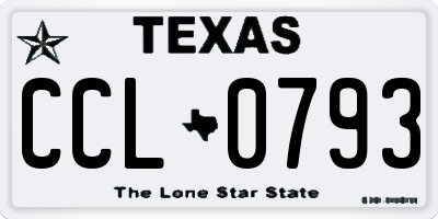TX license plate CCL0793