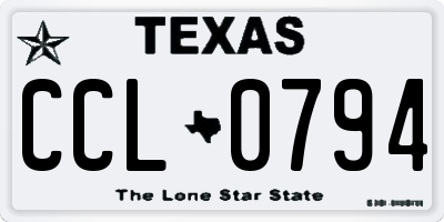 TX license plate CCL0794