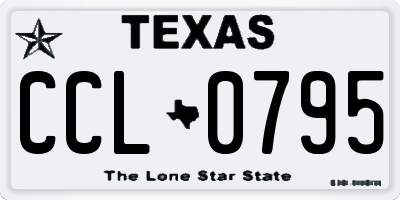 TX license plate CCL0795