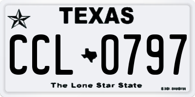 TX license plate CCL0797