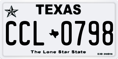 TX license plate CCL0798