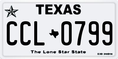 TX license plate CCL0799
