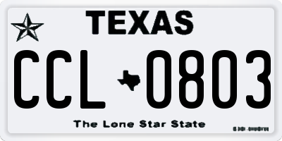 TX license plate CCL0803