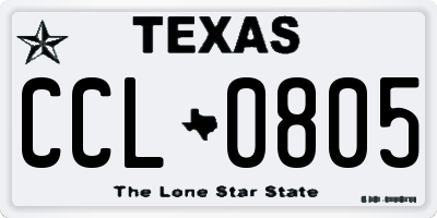 TX license plate CCL0805