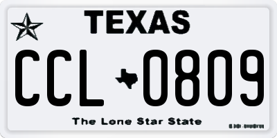 TX license plate CCL0809