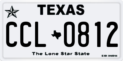 TX license plate CCL0812