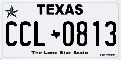 TX license plate CCL0813
