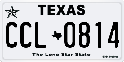 TX license plate CCL0814