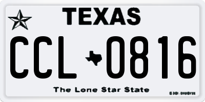 TX license plate CCL0816