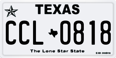 TX license plate CCL0818