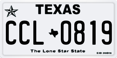 TX license plate CCL0819