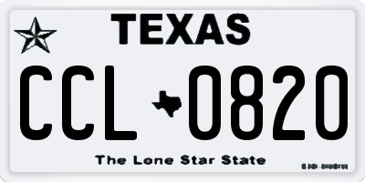 TX license plate CCL0820