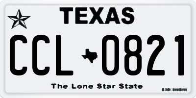 TX license plate CCL0821