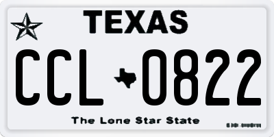 TX license plate CCL0822