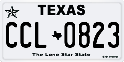 TX license plate CCL0823