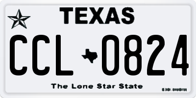 TX license plate CCL0824