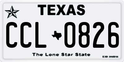 TX license plate CCL0826