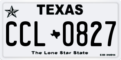 TX license plate CCL0827
