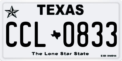 TX license plate CCL0833