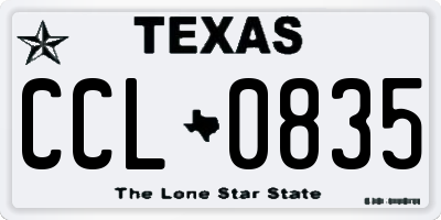 TX license plate CCL0835
